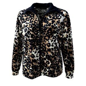 KAKTUS Women’s Full Zipper Jacket/Sweater Animal Print Long Sleeved Size L